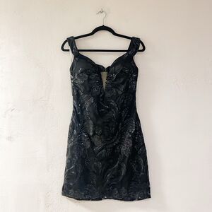 Sophia Thomas Homecoming Sequin Mini Dress in Black Size 4